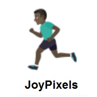 Man Running: Dark Skin Tone on JoyPixels