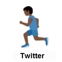 Man Running: Dark Skin Tone on Twitter Twemoji