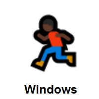 Man Running: Dark Skin Tone on Microsoft Windows