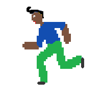 Man Running: Dark Skin Tone