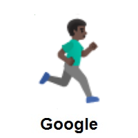 Man Running Facing Right: Dark Skin Tone on Google Android