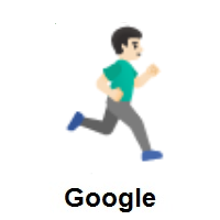 Man Running Facing Right: Light Skin Tone on Google Android