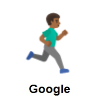 Man Running Facing Right: Medium-Dark Skin Tone on Google Android
