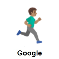 Man Running Facing Right: Medium Skin Tone on Google Android