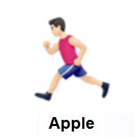 Man Running: Light Skin Tone on Apple iOS