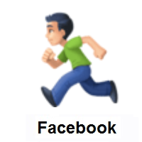 Man Running: Light Skin Tone on Facebook