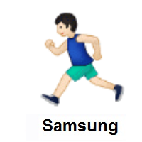Man Running: Light Skin Tone on Samsung