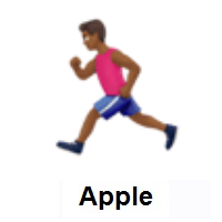 Man Running: Medium-Dark Skin Tone on Apple iOS