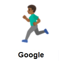 Man Running: Medium-Dark Skin Tone on Google Android