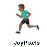 Man Running: Medium-Dark Skin Tone on JoyPixels