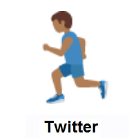 Man Running: Medium-Dark Skin Tone on Twitter Twemoji