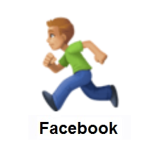 Man Running: Medium-Light Skin Tone on Facebook