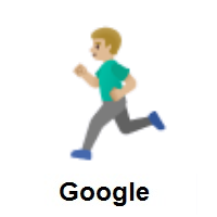 Man Running: Medium-Light Skin Tone on Google Android