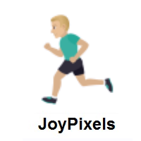 Man Running: Medium-Light Skin Tone on JoyPixels