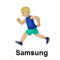 Man Running: Medium-Light Skin Tone on Samsung