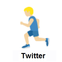 Man Running: Medium-Light Skin Tone on Twitter Twemoji