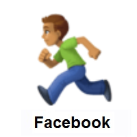 Man Running: Medium Skin Tone on Facebook