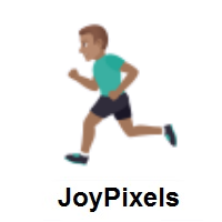 Man Running: Medium Skin Tone on JoyPixels