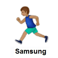 Man Running: Medium Skin Tone on Samsung