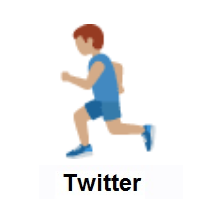 Man Running: Medium Skin Tone on Twitter Twemoji