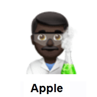 Man Scientist: Dark Skin Tone on Apple iOS