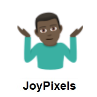 Man Shrugging: Dark Skin Tone on JoyPixels