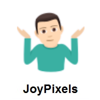 Man Shrugging: Light Skin Tone on JoyPixels