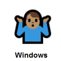 Man Shrugging: Medium Skin Tone on Microsoft Windows