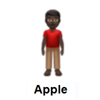Man Standing: Dark Skin Tone on Apple iOS