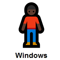 Man Standing: Dark Skin Tone on Microsoft Windows