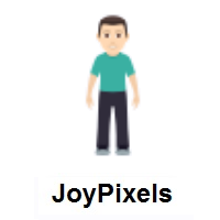 Man Standing: Light Skin Tone on JoyPixels