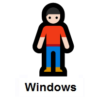 Man Standing: Light Skin Tone on Microsoft Windows