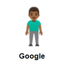 Man Standing: Medium-Dark Skin Tone on Google Android