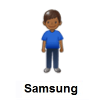 Man Standing: Medium-Dark Skin Tone on Samsung