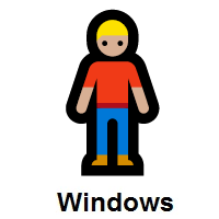 Man Standing: Medium-Light Skin Tone on Microsoft Windows