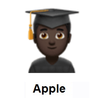 Man Student: Dark Skin Tone on Apple iOS