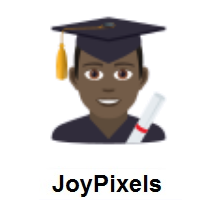 Man Student: Dark Skin Tone on JoyPixels