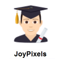 Man Student: Light Skin Tone on JoyPixels