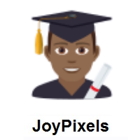 Man Student: Medium-Dark Skin Tone on JoyPixels