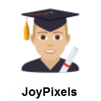 Man Student: Medium-Light Skin Tone on JoyPixels
