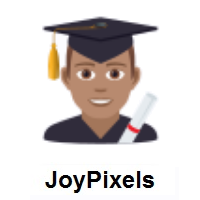 Man Student: Medium Skin Tone on JoyPixels