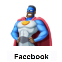 Man Superhero: Dark Skin Tone on Facebook