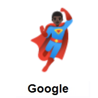 Man Superhero: Dark Skin Tone on Google Android