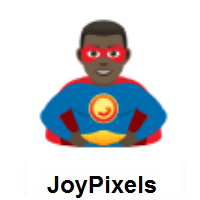 Man Superhero: Dark Skin Tone on JoyPixels