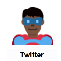 Man Superhero: Dark Skin Tone on Twitter Twemoji