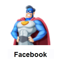 Man Superhero: Light Skin Tone on Facebook