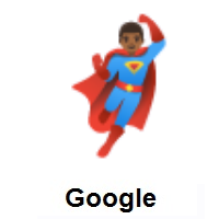 Man Superhero: Medium-Dark Skin Tone on Google Android