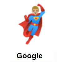 Man Superhero: Medium-Light Skin Tone on Google Android