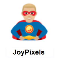 Man Superhero: Medium-Light Skin Tone on JoyPixels