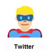 Man Superhero: Medium-Light Skin Tone on Twitter Twemoji